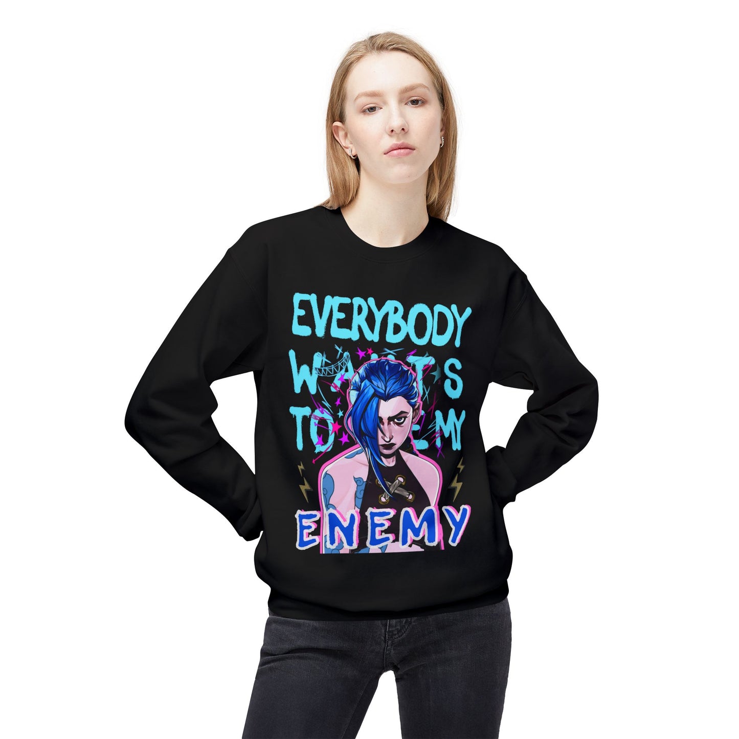 Jinx Arcane, League of Legends, Wild Rift - Gaming Sweatshirt