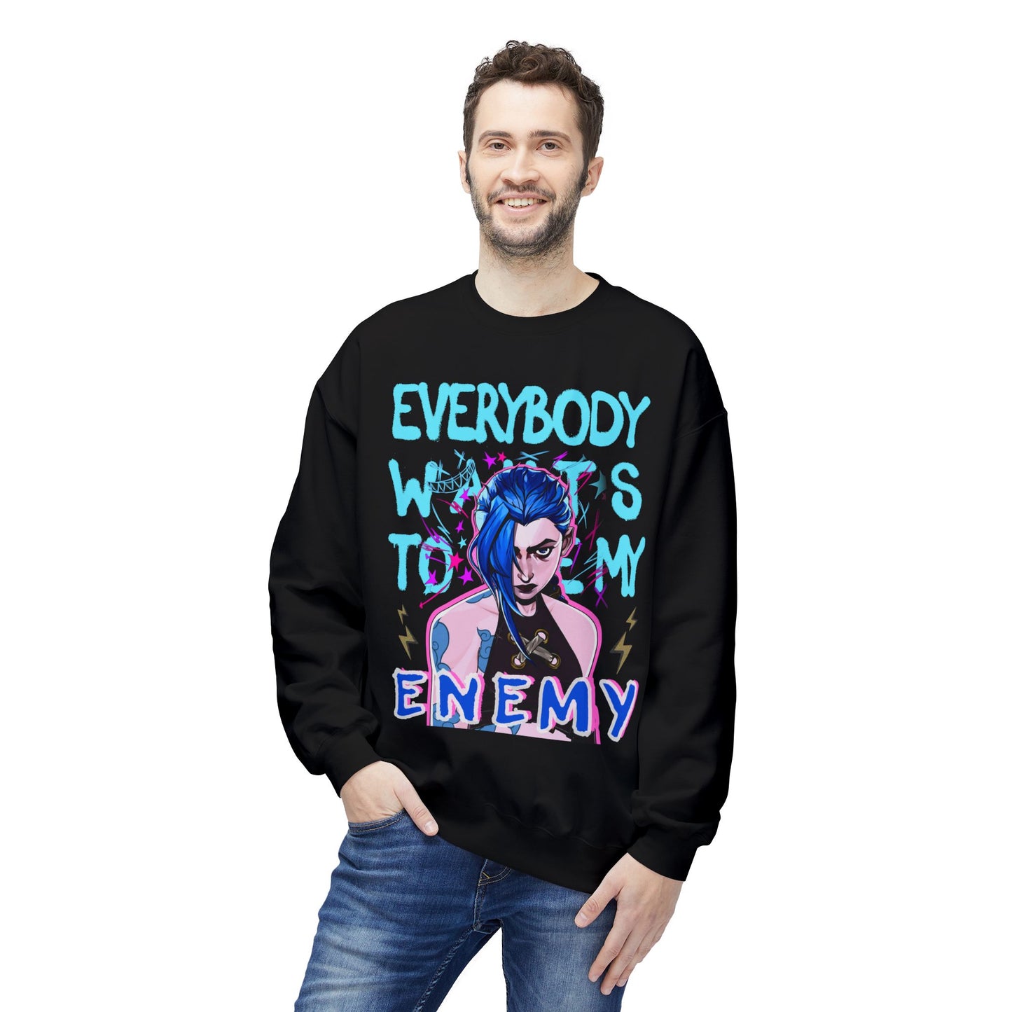 Jinx Arcane, League of Legends, Wild Rift - Gaming Sweatshirt